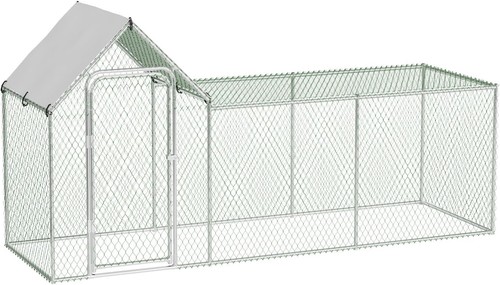 Metal chicken run cage walk - chicken, in