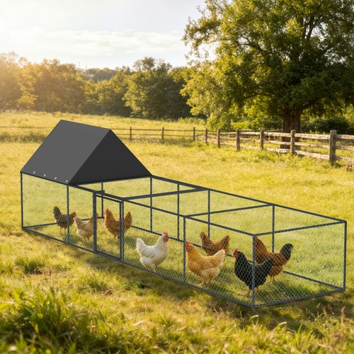 Long metal chicken - long, coop
